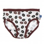 Girl Under Wear Set in Natural Coffee Bean and Beach Umbrellas 