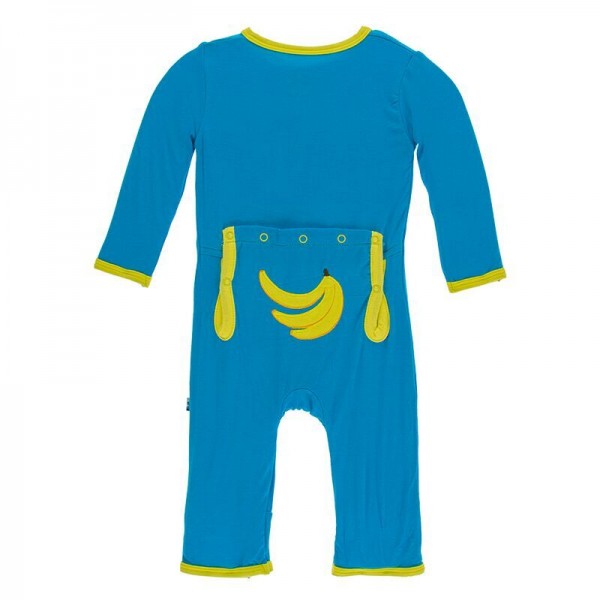 Appliqué Coverall with Zipper in Amazon Banana