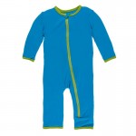 Appliqué Coverall with Zipper in Amazon Banana