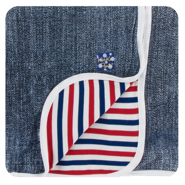 Print Toddler Blanket in Denim 