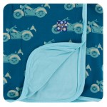 Print Short Sleeve Pajama Set in Heritage Blue Motorcycle