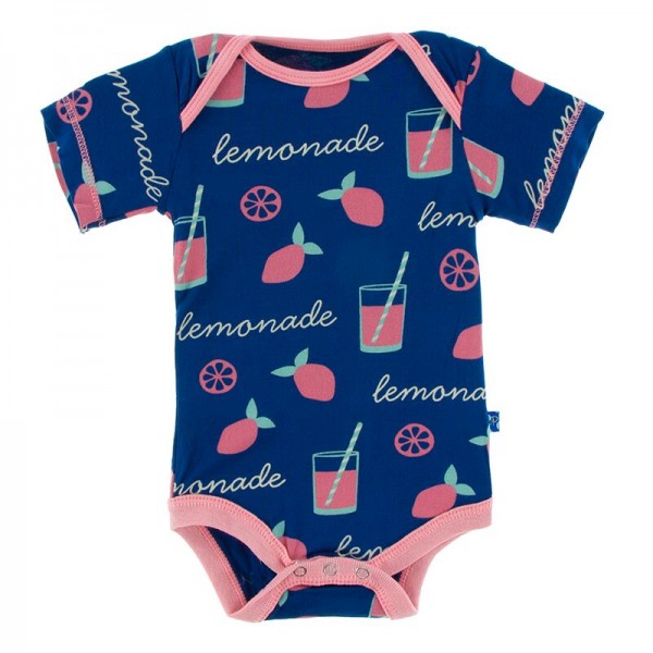 Print Short Sleeve One Piece in Pink Lemonade 