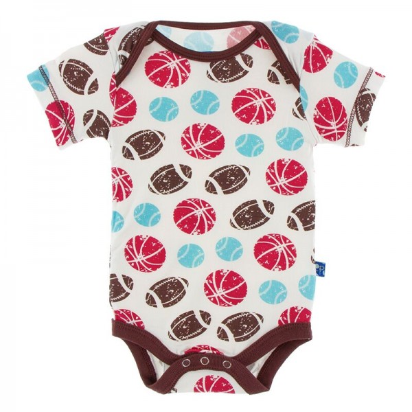 Print Short Sleeve One Piece in Natural Sports 