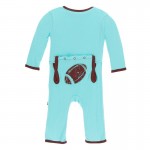 Appliqué Coverall with Zipper in Shining Sea Football 