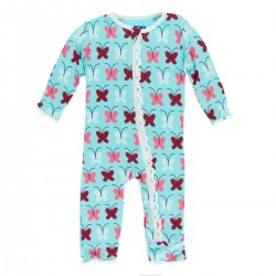 Print Muffin Ruffle Coverall with Zipper in Tallulahs Butterfly 