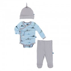 Kimono NewBorn Gift Set in Pond Airplanes