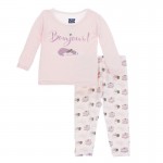 Print Long Sleeve Pajama set in Natural Sweet Treats