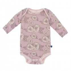 Print Long Sleeve One Piece in Sweet Pea Poppies