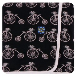 Print Swaddling Blanket in Girl Midnight Bikes