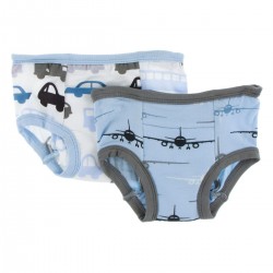 Training Pants Set in Natural Cars and Trucks and Pond Airplanes