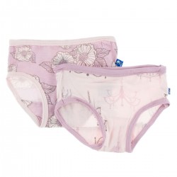 Girl Underwear (Set of 2) in Sweet Pea Poppies and Macaroon Chandelier