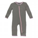 Appliqué Coverall with Zipper in Cobblestone Poodle