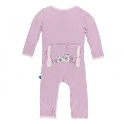 Appliqué Coverall with Zipper in Sweet Pea Poppies