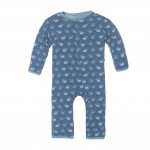 Print Fitted Coverall in Twilight Tiny Whale 