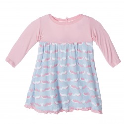 Print Long Sleeve Swing Dress in Cuttlefish