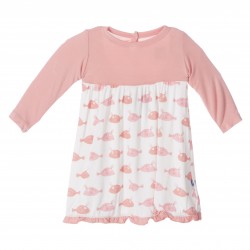 Print Long Sleeve Swing Dress in Girl Cowfish