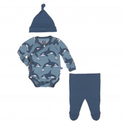 Kimono NewBorn Gift Set in Blue Moon Orca