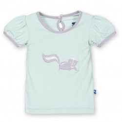 Short Sleeve Applique Puff Tee in Aloe Skunk