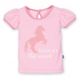 Short Sleeve Applique Puff Tee in Desert Rose Wild Horses