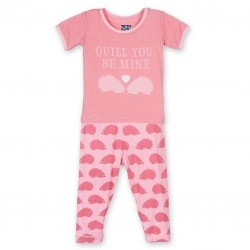 Print Short Sleeve Pajama Set in Lotus Porcupine 
