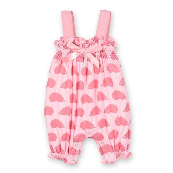 Gathered Romper  with Bow in Lotus Porcupine 