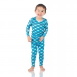 Print Long Sleeve Pajama Set in River Pig Print Long Sleeve Pajama Set in River Pig