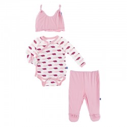 Ruffle Kimono Newborn Gift Set in Natural Pigs