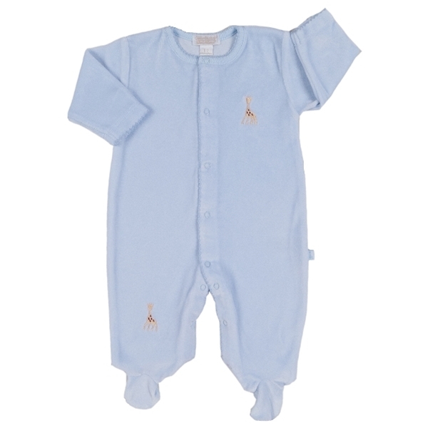 Sophie La Girafe Velour Footie - Blue