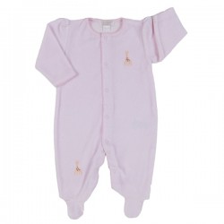 Sophie La Girafe Velour Footie - Pink