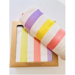 Mongolian Cashmere + Cotton Blend Little Gabies Baby Blanket (Rainbow)  