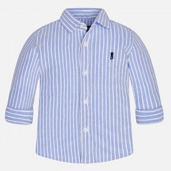 Baby Boy Long Sleeve Cotton Piqué Shirt Baby Boy Long Sleeve Cotton Piqué Shirt