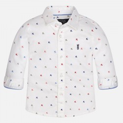Baby Boy Patterned L/S Airplane Print Shirt Baby Boy Patterned L/S Airplane Print Shirt