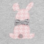 Baby Girl Grey Sweater with Pink Bunny 