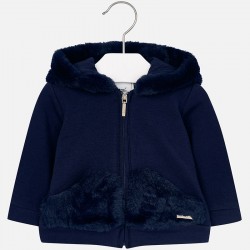 Baby Girl Faux Fur and Fleece Hoodie Baby Girl Faux Fur and Fleece Hoodie