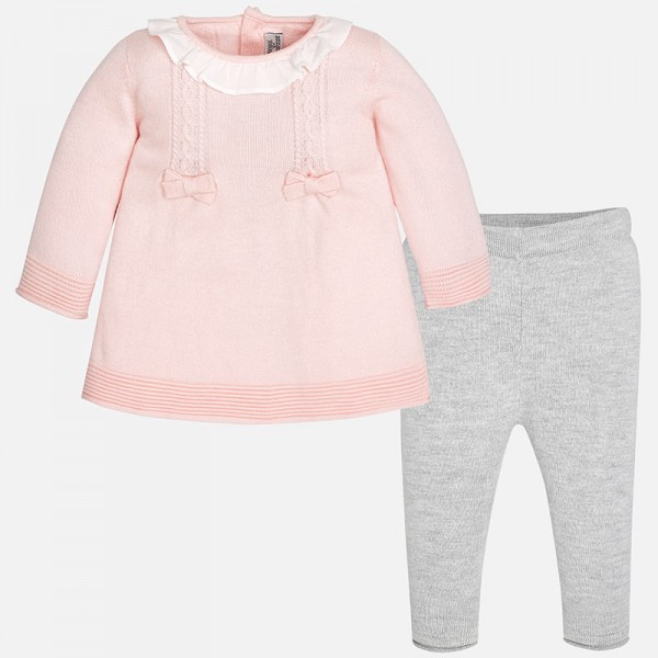 Baby Girl Knit Set with Long Pants