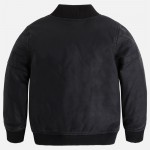 Boys Black Bomber Leather Jacket