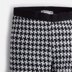 Girl Jacquard Leggings with Houndstooth Pattern