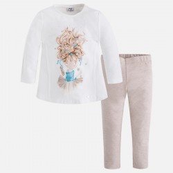 Girl Set of Long Sleeve T-shirt and Leggings Girl Set of Long Sleeve T-shirt and Leggings