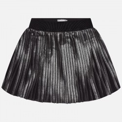 Girl Short Skirt in Metallic Pleated Chiffon