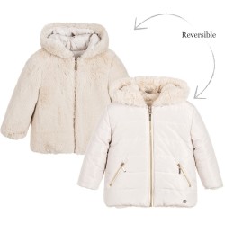 Girls Beige Reversible Jacket