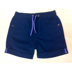 Cotton Cuffed Shorts - Navy Cotton Cuffed Shorts - Navy