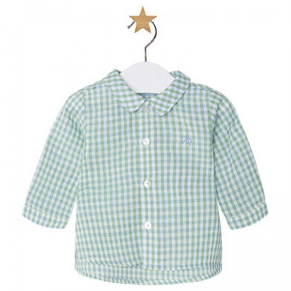 Gingham Baby Green Cotton/Linen Shirt