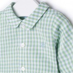 Gingham Baby Green Cotton/Linen Shirt