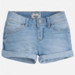 Girl Denim Shorts with Rolled Hem