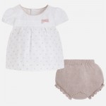 Newborn baby girl short sleeve t-shirt and shorts