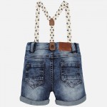 Baby Boy Denim Shorts with Suspenders