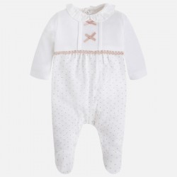 Baby girl long pyjamas with bows and ruffles