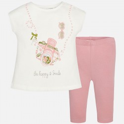 Girl Cropped Leggings and Double Piece t-shirt with Print Girl Cropped Leggings and Double Piece t-shirt with Print