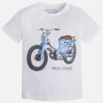 Boy Short Sleeve T-shirt Motorbike Print