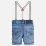 Boy Denim Shorts with Suspenders